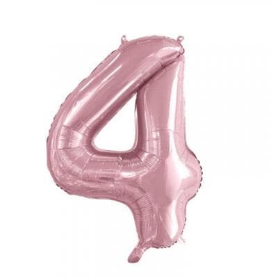 213764.jpg Number 4 Light Pink 86cm (34 inch) Decrotex Foil Balloon Each