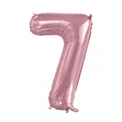 213767.jpg Number 7 Light Pink 86cm (34 inch) Decrotex Foil Balloon Each