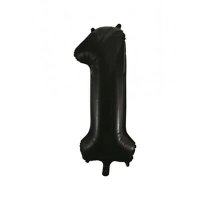 213781.jpg Number 1 Black 86cm (34 inch) Decrotex Foil Balloon Each
