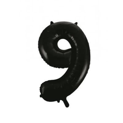 213789.jpg Number 9 Black 86cm (34 inch) Decrotex Foil Balloon Each