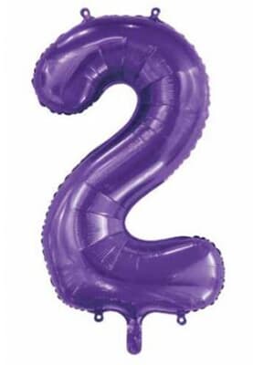213842.jpg Number 2 Purple 86cm (34 inch) Decrotex Foil Balloon Each