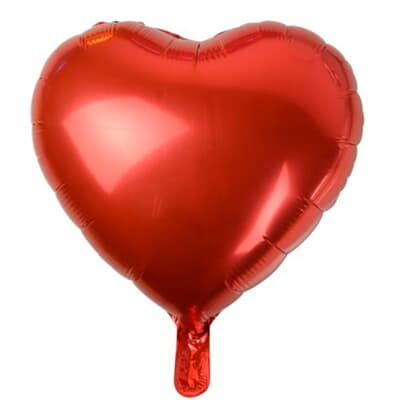 Decrotex Red Foil Heart Packaged 18inch / 45cm Each