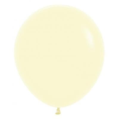 222631.jpg Sempertex Pastel Matte Yellow Latex Balloon 45cm Bag(25)