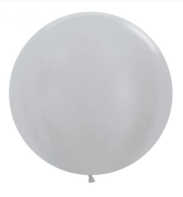 222692.jpg Sempertex Satin Silver Latex Balloon 60cm Pack(3)