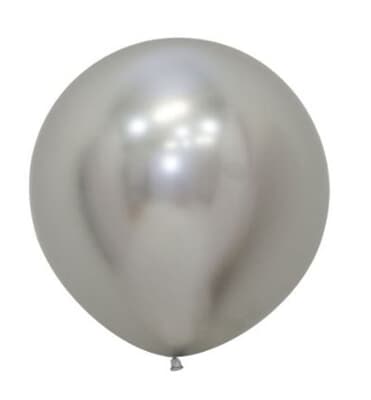 Sempertex Reflex Silver Latex Balloon 60cm Pack of 3 Pack(3)