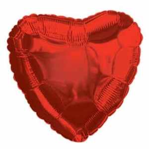 Red Foil Heart 23cm. Inflation Available. EA
