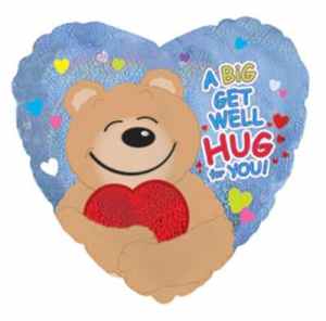 Get Well Hug Foil Heart 23cm Each