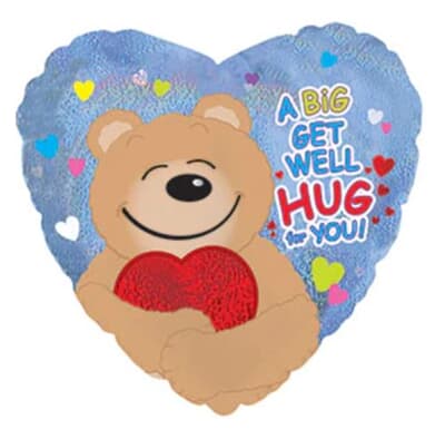 224036.jpg Get Well Hug Foil Heart 23cm Each