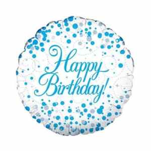 Oaktree Birthday Blue Sparkling Fizz Holographic 45cm Foil Each