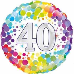 Oaktree 40th  Colourful Confetti Birthday 45cm Foil Each