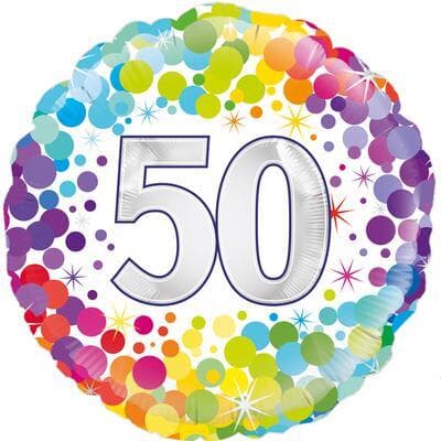 226973.jpg Oaktree 50th Colourful Confetti Birthday 45cm Foil Each
