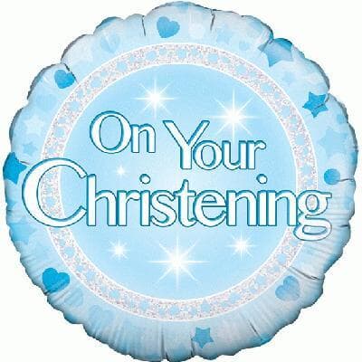 Oaktree On Your Christening Boy Holographic 45cm Foil Each