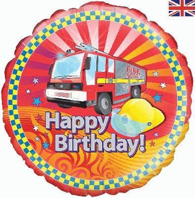 Oaktree Fire Engine Birthday 45cm Foil Each