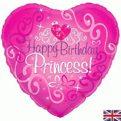 228397.jpg Oaktree Happy Birthday Princess Holographic 45cm Foil Each