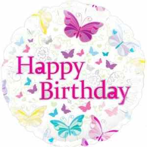 Oaktree Butterfly Birthday 45cm Foil Each