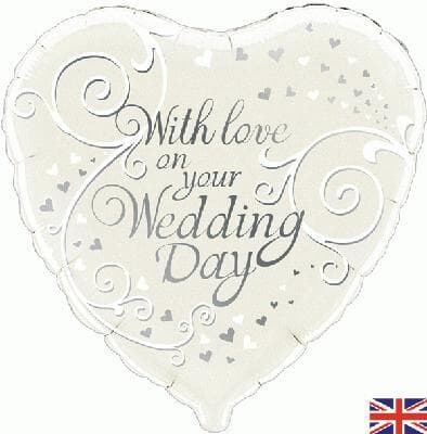With Love On Your Wedding Day 45cm Foil. Each