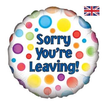 228663.jpg Oaktree Sorry You're Leaving Polka Dots 45cm Foil Each