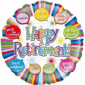 Oaktree Happy Retirement Speech Bubble 45cm Foil Each