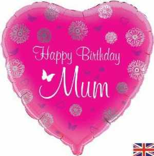 228823.jpg Oaktree Happy Birthday Mum Heart 45cm Foil Each