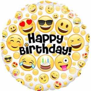 Oaktree Birthday Emoji 45cm Foil Each