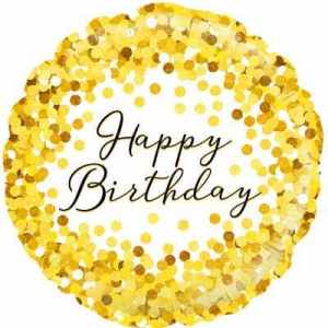 Oaktree Gold Sparkle Birthday Holographic 45cm Foil Each