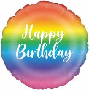 Rainbow Script Birthday  45cm Foil Each