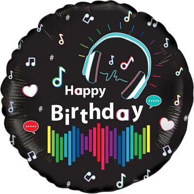 Media Music Birthday Holographic 45cm Foil Each