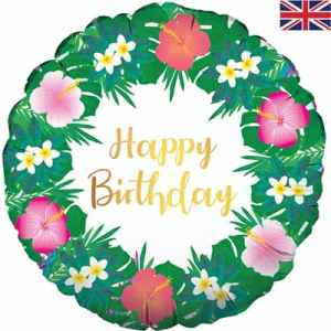 Oaktree 18inch Hawaiian Happy Birthday 45cm Foil Each