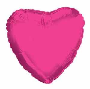Hot Pink Foil Heart 11cm EA