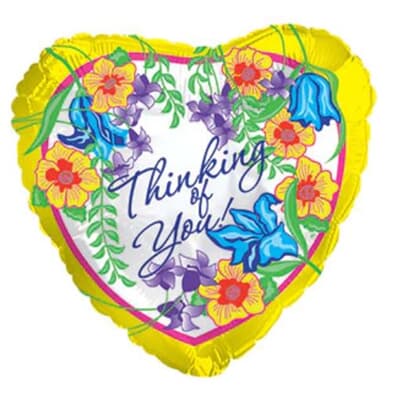 244004.jpg Thinking of You Floral Heart Foil balloon 11cm. Each