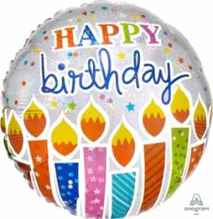 Shimmer Birthday Candles Holgraphic HEXL 43cm Each