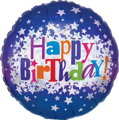 24482.jpg Happy Birthday Bright Stars Holgraphic HEXL 43cm Each