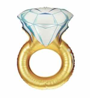 Party Deco Foil Balloon Wedding Ring Gold 37in EA