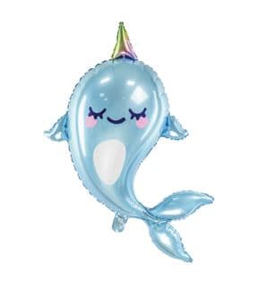 Party Deco Foil Balloon Narwal Blue 53x87cm EA