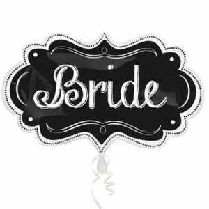 31238.jpg Wedding SuperShape Bride Chalkboard Marquee 69cm x 41cm NEW Each