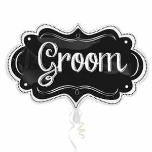 31239.jpg Wedding SuperShape Groom Chalkboard Marquee 69cm x 41cm EA
