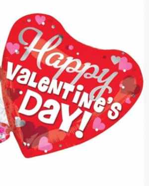 Happy Valentine's Day with Hearts 10cm. Inflation Available. Pack