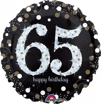 32133.jpg Sparkling Birthday 65 Holographic Sparkles 45cm Each
