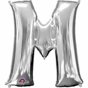Letter M Silver 16in 40.5cm EA