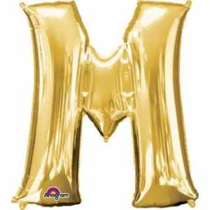 Letter M Gold 16in 40.5cm EA