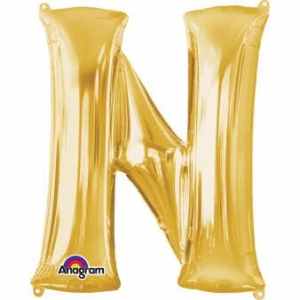 Letter N Gold 16in 40.5cm EA