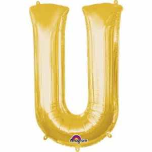 Letter U Gold 16in 40.5cm EA