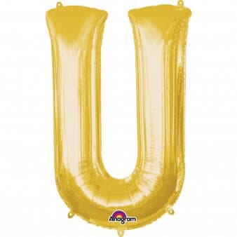 Letter U Gold 16in 40.5cm EA