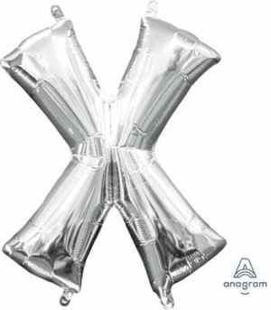 Letter X Silver 16in 40.5cm EA