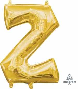 Letter Z Gold 16in 40.5cm EA