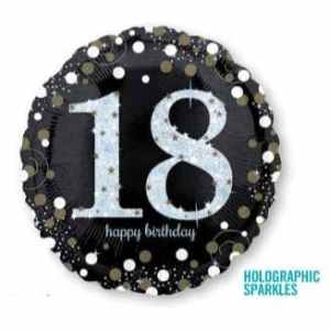 Sparkling Birthday 18 Holographic Sparkles 45cm Each