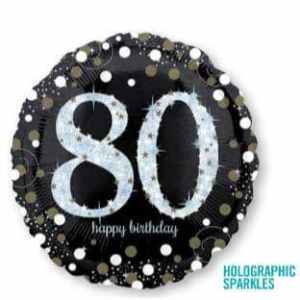 Sparkling Birthday 80 Holographic Sparkles 45cm Each
