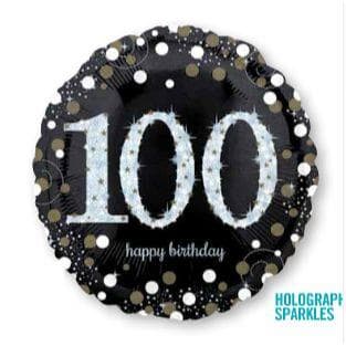 Sparkling Birthday 100 Holographic Sparkles 45cm Each