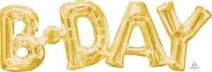 SuperShape Phrase BDAY  Gold 66cm  x 22cm Each