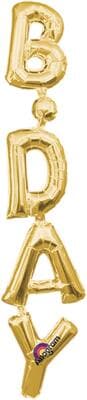 34108.jpg SuperShape Phrase Vertical BDAY Gold 20cm x 96cm Each